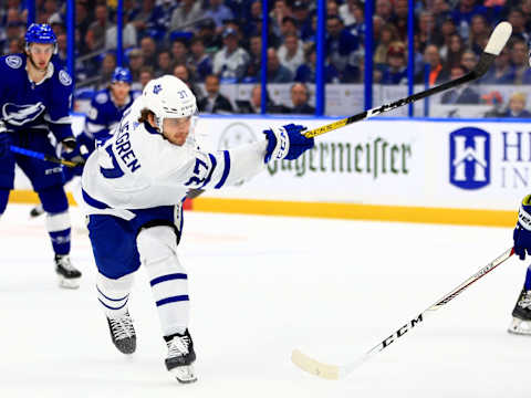 Timothy Liljegren, Toronto Maple Leafs (Photo by Mike Ehrmann/Getty Images)