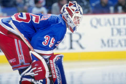 Goaltender Mike Richter #35 of the New York Rangers. (Credit: Rick Stewart /Allsport)