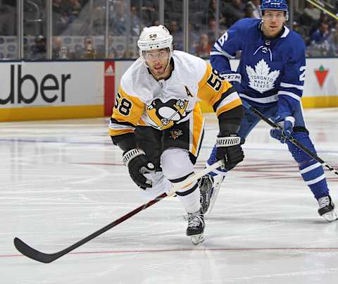 Kris Letang #58 of the Pittsburgh Penguins (Photo by Claus Andersen/Getty Images)