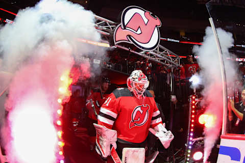 New Jersey Devils goaltender Vitek Vanecek (41): Ed Mulholland-USA TODAY Sports