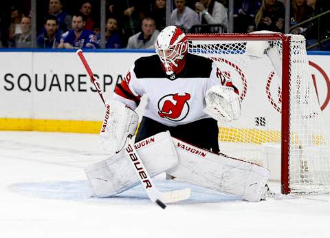 New Jersey Devils goaltender Mackenzie Blackwood (29): (Andy Marlin-USA TODAY Sports)