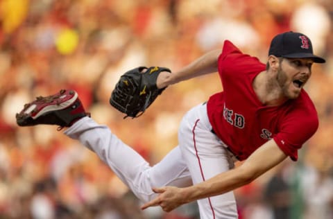 BOSTON, MA – JUNE 8: Chris Sale #41 of the Boston Red Sox delivers during the first inning of a game against the Chicago White Sox on June 8, 2018 at Fenway Park in Boston, Massachusetts. (Photo by Billie Weiss/Boston Red Sox/Getty Images)