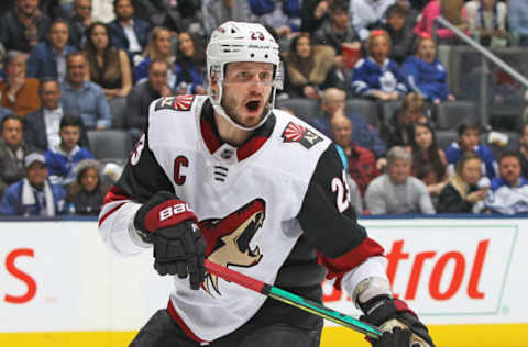 TORONTO, ON – FEBRUARY 11: Oliver Ekman-Larsson #23 of the Arizona Coyotes skates against the Toronto Maple Leafs during an NHL game at Scotiabank Arena on February 11, 2020 in Toronto, Ontario, Canada. The Maple Leafs defeated the Coyotes 3-2 in overtime. (Photo by Claus Andersen/Getty Images)