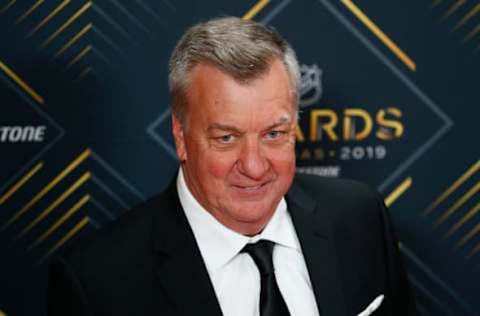 LAS VEGAS, NV – JUNE 19: Don Waddell, general manager of the Carolina Hurricanes poses for photos on the red carpet during the 2019 NHL Awards at Mandalay Bay Resort and Casino on June 19, 2019 in Las Vegas, Nevada. (Photo by Jeff Speer/Icon Sportswire via Getty Images)