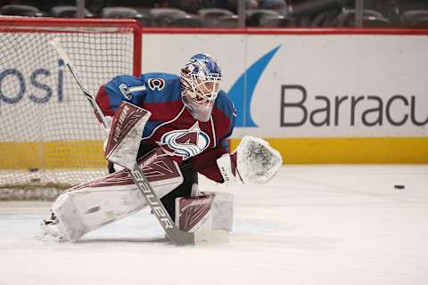 DENVER, CO – JANUARY 06: Goaltender Semyon Varlamov