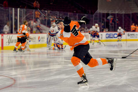 Philadelphia Flyers defenseman Philippe Myers (61) (Photo by Gavin Baker/Icon Sportswire via Getty Images)