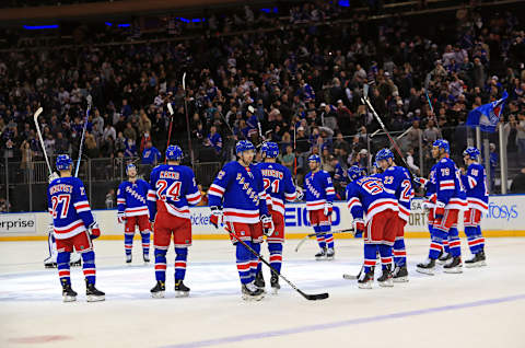 Dec 3, 2021; New York, New York, USA; New York Rangers. Mandatory Credit: Danny Wild-USA TODAY Sports