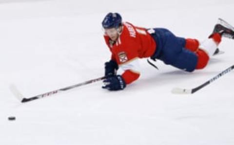 Florida Panthers left wing Jonathan Huberdeau (11) dives for the puck (Robert Mayer-USA TODAY Sports)