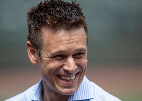 SEATTLE, WA – JULY 7: Seattle Mariners general manager Jerry Dipoto smiles during an interview before a game between the Colorado Rockies and the Seattle Mariners at Safeco Field on July 7, 2018 in Seattle, Washington. The Rockies won the game 5-1. (Photo by Stephen Brashear/Getty Images)