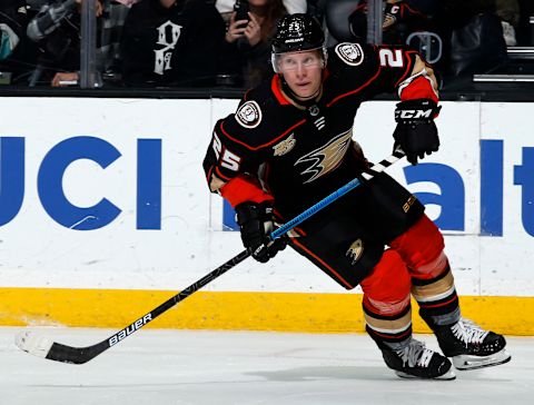 ANAHEIM, CA – NOVEMBER 18: Ondrej Kase #25 of the Anaheim Ducks skates during the game against the Colorado Avalanche on November 18, 2018, at Honda Center in Anaheim, California. (Photo by Debora Robinson/NHLI via Getty Images)