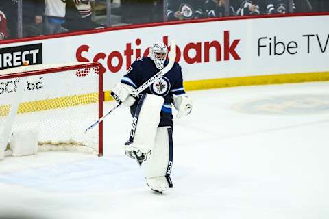 Winnipeg Jets, Connor Hellebuyck #37 (Mandatory Credit: Terrence Lee-USA TODAY Sports)