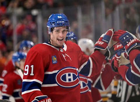 Nov 12, 2022; Montreal, Quebec, CAN; Montreal Canadiens forward Sean Monahan. Mandatory Credit: Eric Bolte-USA TODAY Sports