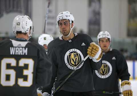 LAS VEGAS, NV – JULY 01: Alex Tuch (54) looks on during the Vegas Golden Knights Development Camp at the Las Vegas Ice Center on July 01, 2017 in Las Vegas, Nevada. (Photo by Marc Sanchez/Icon Sportswire via Getty Images)