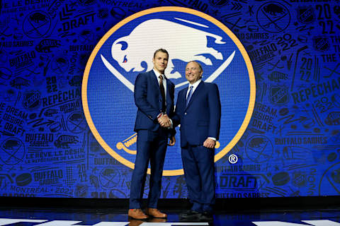 MONTREAL, QUEBEC – JULY 07: Jiri Kulich is drafted by the Buffalo Sabres during Round One of the 2022 Upper Deck NHL Draft at Bell Centre on July 07, 2022 in Montreal, Quebec, Canada. (Photo by Bruce Bennett/Getty Images)