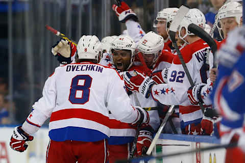 Joel Ward, Alex Ovechkin, Washington Capitals (Photo by Mike Stobe/Getty Images)