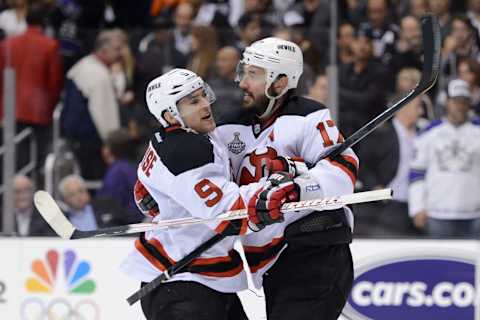 Zach Parise #9 and Ilya Kovalchuk #17 of the New Jersey Devils. (Photo by Harry How/Getty Images)