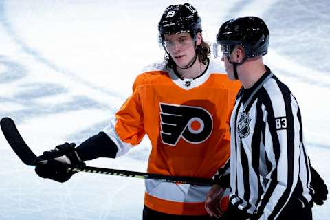 Nolan Patrick #19 of the Philadelphia Flyers. (Photo by Tim Nwachukwu/Getty Images)