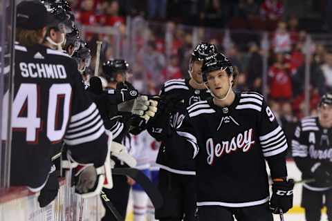 New Jersey Devils center Dawson Mercer (91): Ed Mulholland-USA TODAY Sports