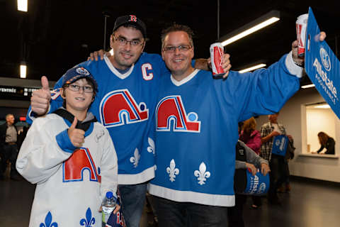 Fans of the former NHL team the Quebec Nordiques. (Photo by Minas Panagiotakis/Getty Images)