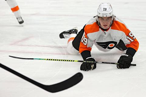 Nolan Patrick #19 of the Philadelphia Flyers. (Photo by Patrick Smith/Getty Images)