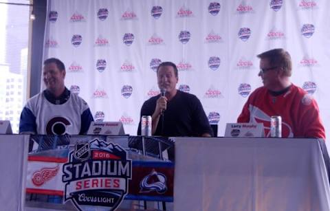 Adam Foote, Jeremy Roenick and Larry Murphy at the Coors Light Center Ice Beer Summit. Photo credit: Nadia Archuleta