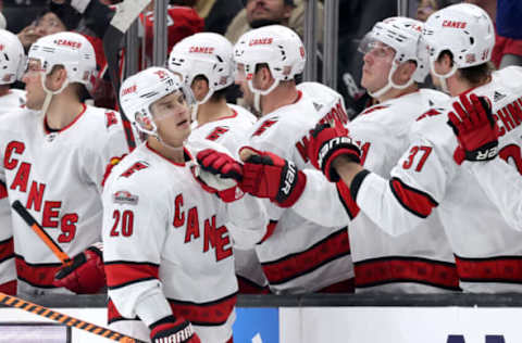 Sebastian Aho #20, Carolina Hurricanes (Photo by Harry How/Getty Images)