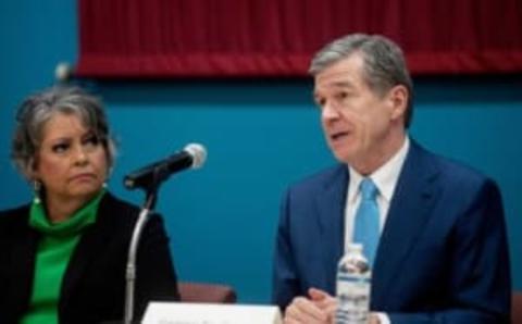 bettting Democratic Gov. Roy Cooper led a roundtable discussion with local educational leaders at Asheville-Buncombe Technical Community College on June 30 to discuss how education bills will impact local school districts.