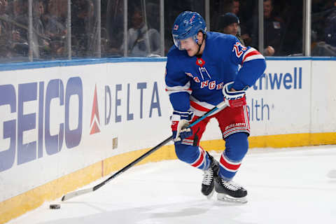 Adam Fox #23 of the New York Rangers