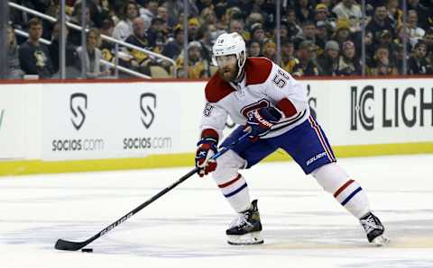 Nov 27, 2021; Pittsburgh, Pennsylvania, USA; Montreal Canadiens David Savard. Mandatory Credit: Charles LeClaire-USA TODAY Sports