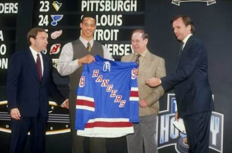 First round pick Manny Malhotra of the New York Rangers. Mandatory Credit: Rick Stewart /Allsport