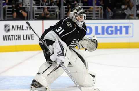 NHL Power Rankings: Los Angeles Kings goalie Peter Budaj (31) defends the goal against the Nashville Predators during the third period at Staples Center. Mandatory Credit: Gary A. Vasquez-USA TODAY Sports