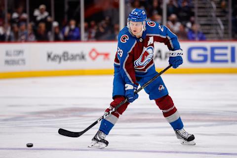 Oct 26, 2021; Denver, Colorado, USA; Nathan MacKinnon. Mandatory Credit: Isaiah J. Downing-USA TODAY Sports