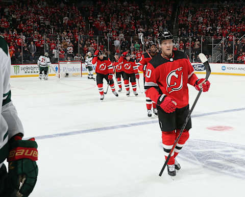 Jesper Boqvist #90 of the New Jersey Devils (Photo by Bruce Bennett/Getty Images)