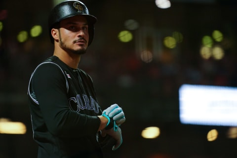 Nolan Arenado #28 of the Colorado Rockies (Photo by Daniel Shirey/Getty Images)