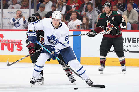 GLENDALE, ARIZONA – NOVEMBER 21: Ilya Mikheyev #65 of the Toronto Maple Leafs . (Photo by Christian Petersen/Getty Images)