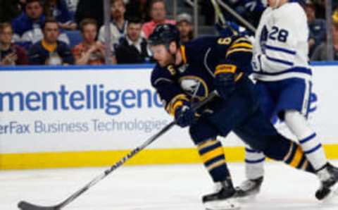 Apr 3, 2017; Buffalo, NY, USA; Buffalo Sabres defenseman Cody Franson.