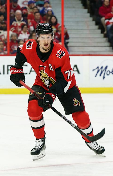 OTTAWA, ON – FEBRUARY 22: Thomas Chabot #72 of the Ottawa Senators skates against the Montreal Canadiens in the first period at Canadian Tire Centre on February 22, 2020 in Ottawa, Ontario, Canada. (Photo by Jana Chytilova/Freestyle Photography/Getty Images)