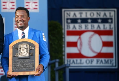 COOPERSTOWN – JULY 26: Pedro Marrtinez(Photo by Jim Davis/The Boston Globe via Getty Images)