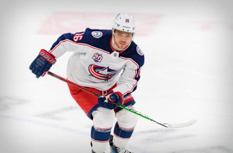 Max Domi #16, Columbus Blue Jackets Mandatory Credit: Jerome Miron-USA TODAY Sports