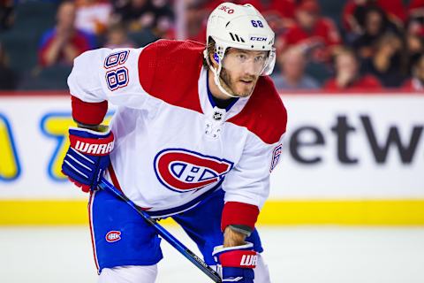 Mar 3, 2022; Calgary, Alberta, CAN; Montreal Canadiens Mike Hoffman. Mandatory Credit: Sergei Belski-USA TODAY Sports