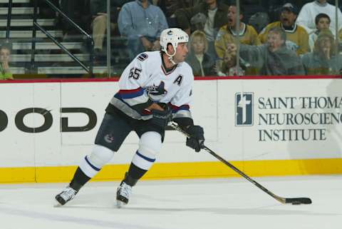 2004 Season: Player Ed Jovanovski of the Vancouver Canucks. (Photo by Bruce Bennett Studios via Getty Images Studios/Getty Images)