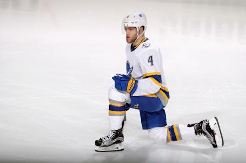 Taylor Hall #4 of the Buffalo Sabres. (Photo by Bruce Bennett/Getty Images)