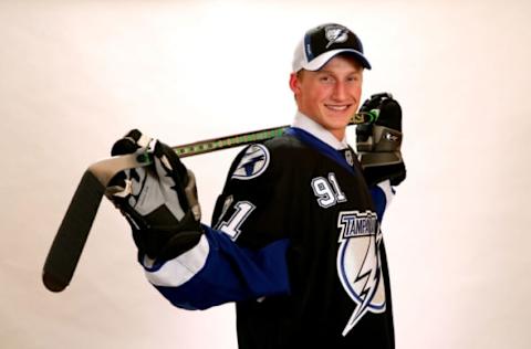 OTTAWA, ON – JUNE 20: First overall pick, Steven Stamkos of the Tampa Bay Lightning poses for a photograph after being selected in the 2008 NHL Entry Draft at Scotiabank Place on June 20, 2008 in Ottawa, Ontario, Canada. (Photo by Andre Ringuette/Getty Images)