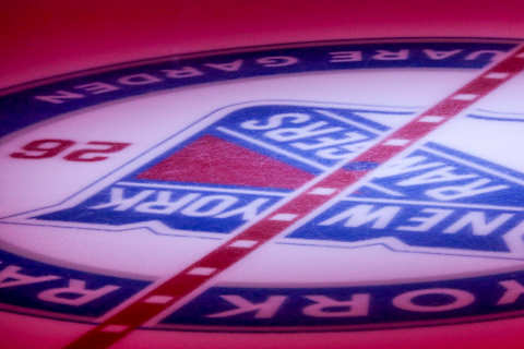 NEW YORK, NY – NOVEMBER 6: Rangers logo at center ice prior to the Columbus Blue Jackets and New York Rangers NHL game on November 6, 2017, at Madison Square Garden in New York, NY. (Photo by John Crouch/Icon Sportswire via Getty Images)