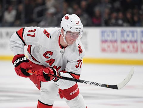 Andrei Svechnikov #37 of the Carolina Hurricanes (Photo by Harry How/Getty Images)