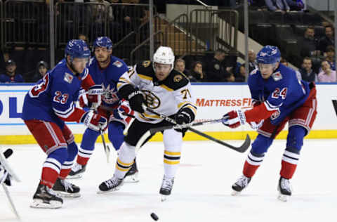 NEW YORK, NEW YORK – NOVEMBER 03: Taylor Hall #71 of the Boston Bruins skates against the New York Rangers at Madison Square Garden on November 03, 2022 in New York City. The Bruins defeated the Rangers 5-2. (Photo by Bruce Bennett/Getty Images)