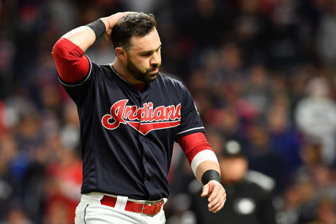 CLEVELAND, OH – OCTOBER 11: Jason Kipnis #22 of the Cleveland Indians reacts after striking out to end the eighth inning against the New York Yankees in Game Five of the American League Divisional Series at Progressive Field on October 11, 2017 in Cleveland, Ohio. (Photo by Jason Miller/Getty Images)