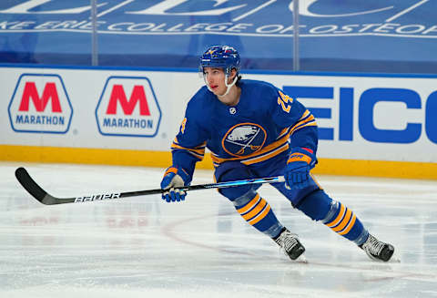 Dylan Cozens #24 of the Buffalo Sabres. (Photo by Kevin Hoffman/Getty Images)