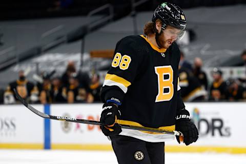 David Pastrnak #88 of the Boston Bruins. (Photo by Maddie Meyer/Getty Images)