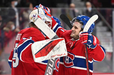 Samuel Montembeault and Chris Wideman (Photo by Minas Panagiotakis/Getty Images)